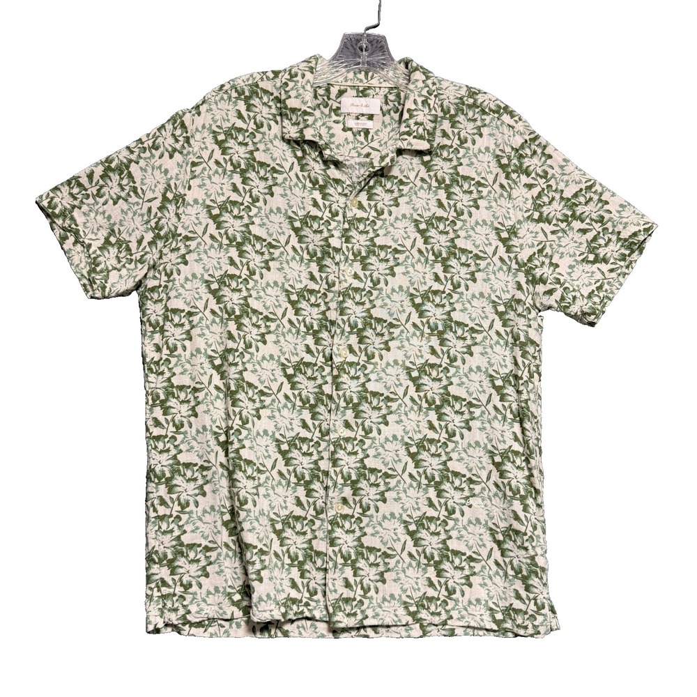 Porter & Ash Button Up Vacation Shirt Mens Large Floral Cottagecore Resortwear